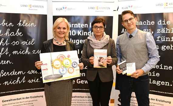 Astrid Liebhauser (Kinder- und Jugendanwältin), LHStv.in Beate Prettner, Raphael Schmid (Unterabteilungsleiter, Kinderschutzbeauftragter des Landes)
