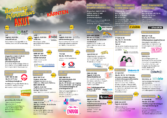 TdpG Anlaufstellen - K INNEN _mental health days - Anlaufstellen