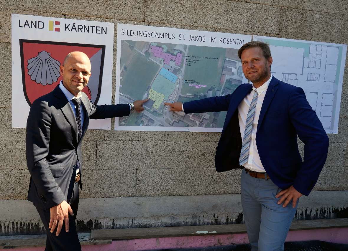 Spatenstich Bildungscampus St. Jakob i. R. mit LH Peter Kaiser;